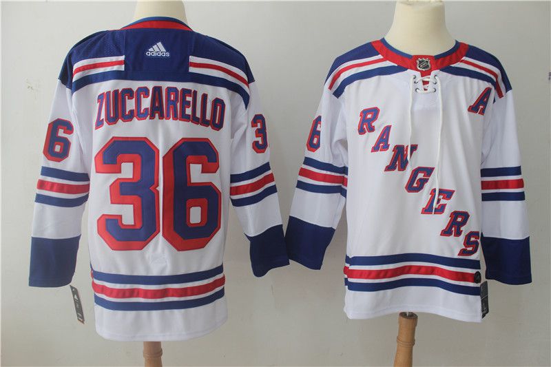 Men New York Rangers #36 Zuccarello White Hockey Stitched Adidas NHL Jerseys->new york rangers->NHL Jersey